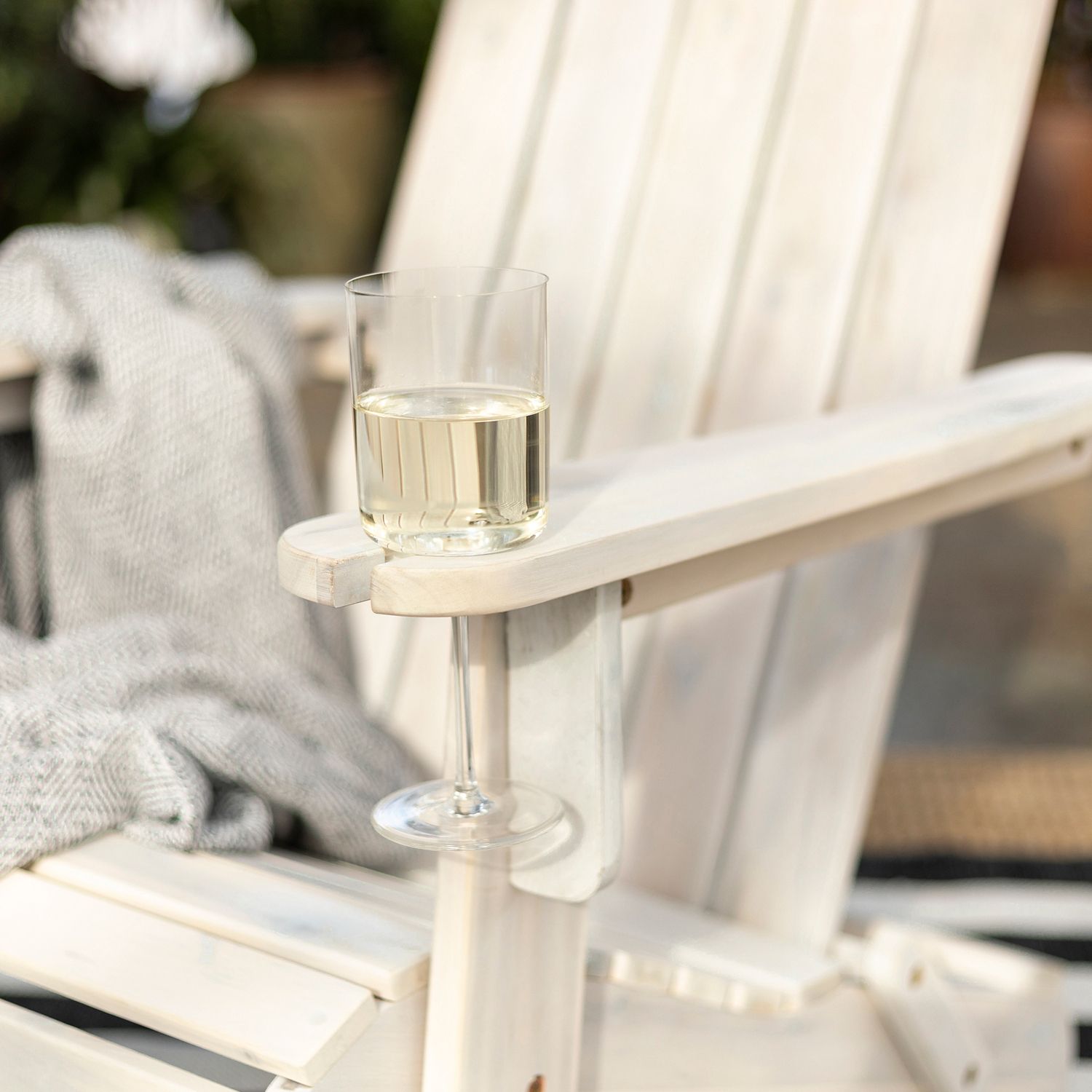 2019 Outdoor Chair With Wine Holder Throughout Foldable White Adirondack Chair With Wine Glass Holder – Pier (View 7 of 15)