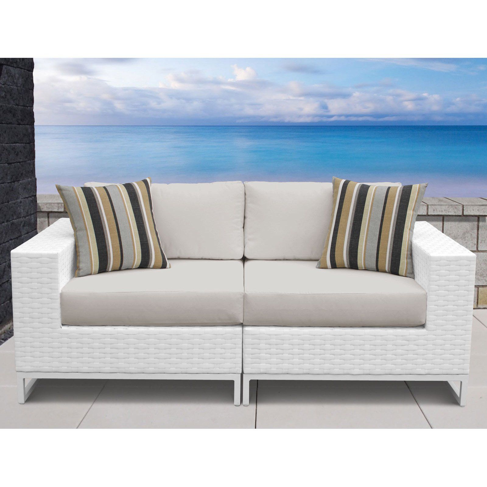 2019 Tk Classics Miami Wicker 2 Piece Patio Sectional Sofa With 2 Piece Outdoor Wicker Sectional Sofa Sets (View 2 of 15)