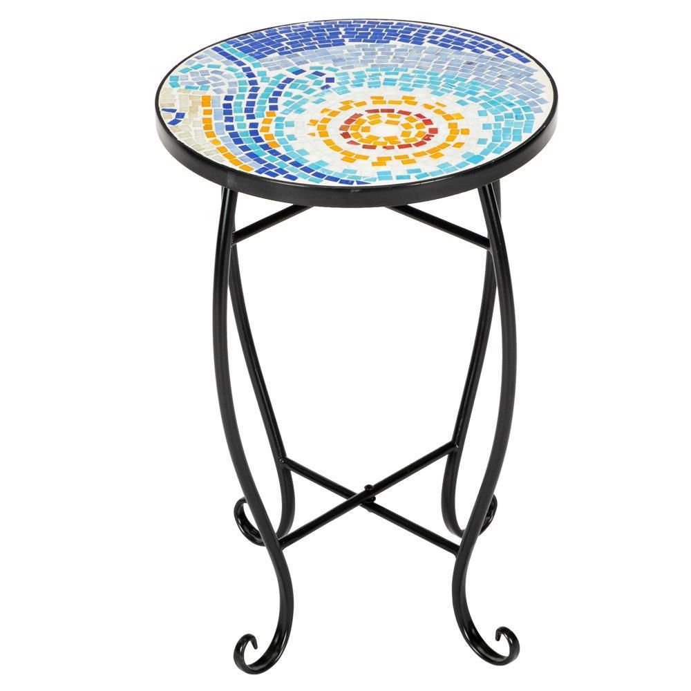 2020 Mosaic Outdoor Accent Tables Intended For Patio Side Table Plant Stands In/outdoor Accent Table Small Mosaic (View 9 of 15)