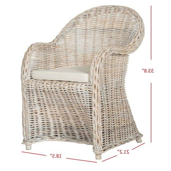 2020 White Fabric Outdoor Wicker Armchairs Inside Sephina 24'' Wide Cotton Armchair (View 15 of 15)
