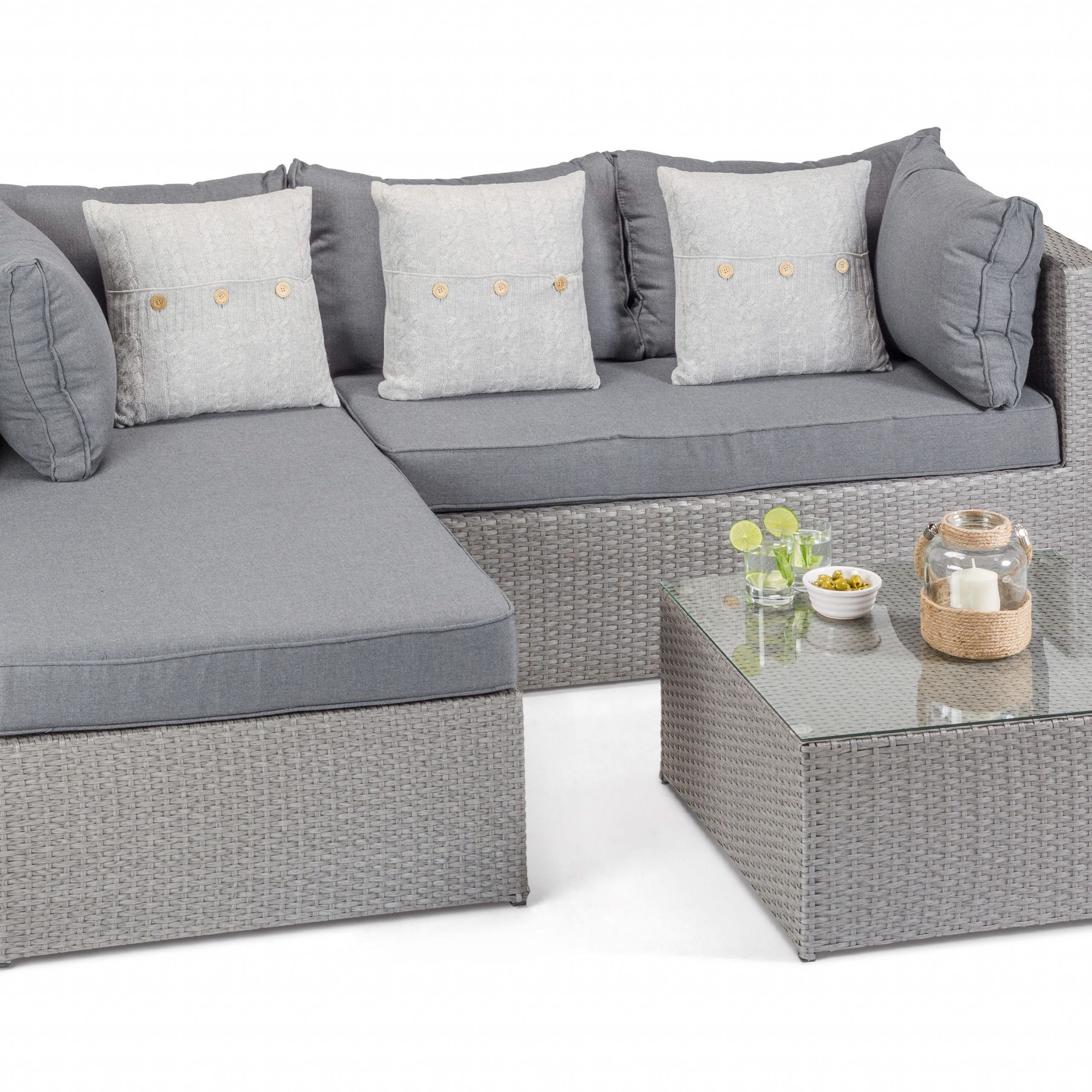 3 Piece Outdoor Table And Loveseat Sets In Current Calabria Grey Rattan 3 Piece Sofa Set With Coffee Table – Alexander (View 13 of 15)