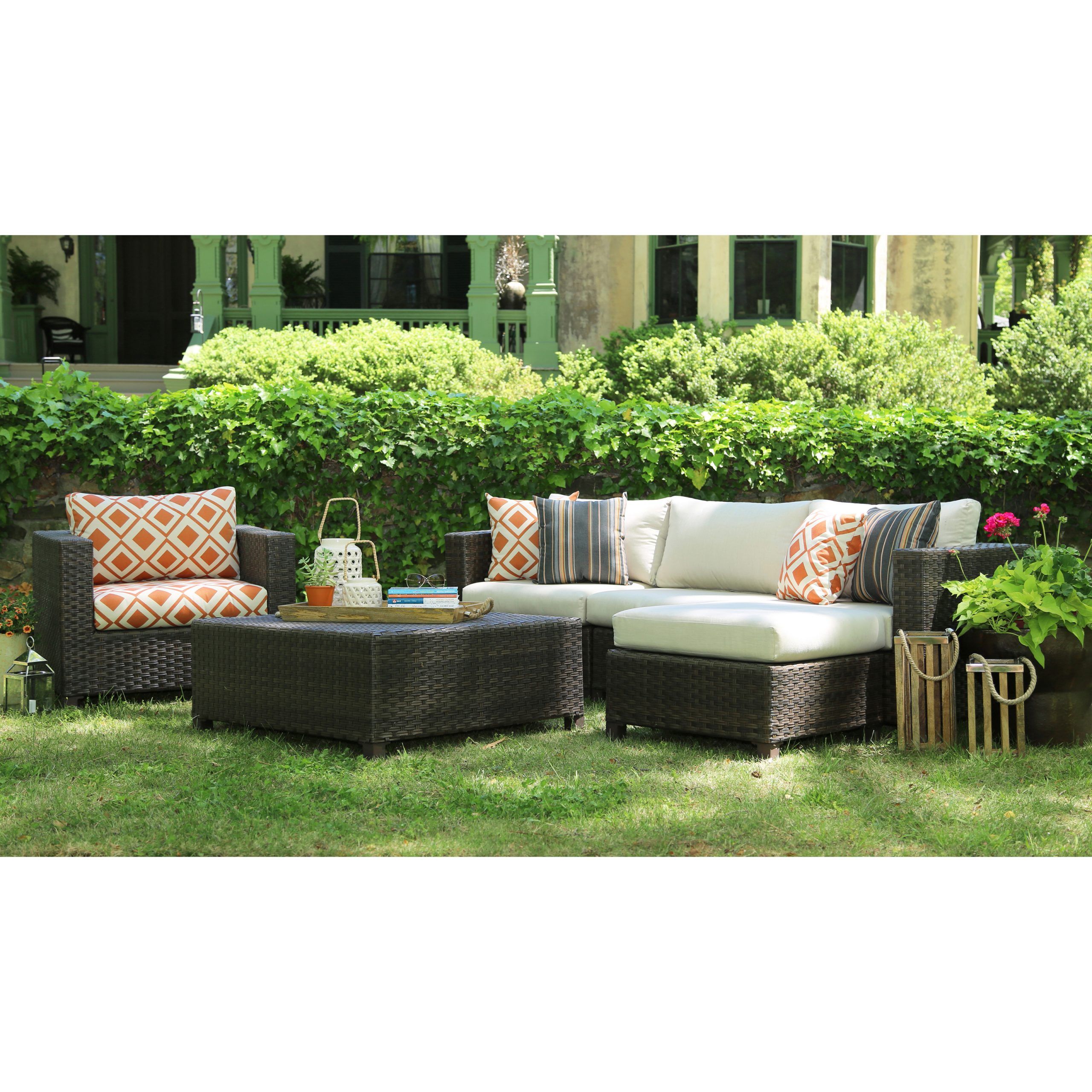 4 Piece Outdoor Seating Patio Sets Throughout Well Liked Ae Outdoor Biscayne 4 Piece Deep Seating Conversation Set (View 6 of 15)