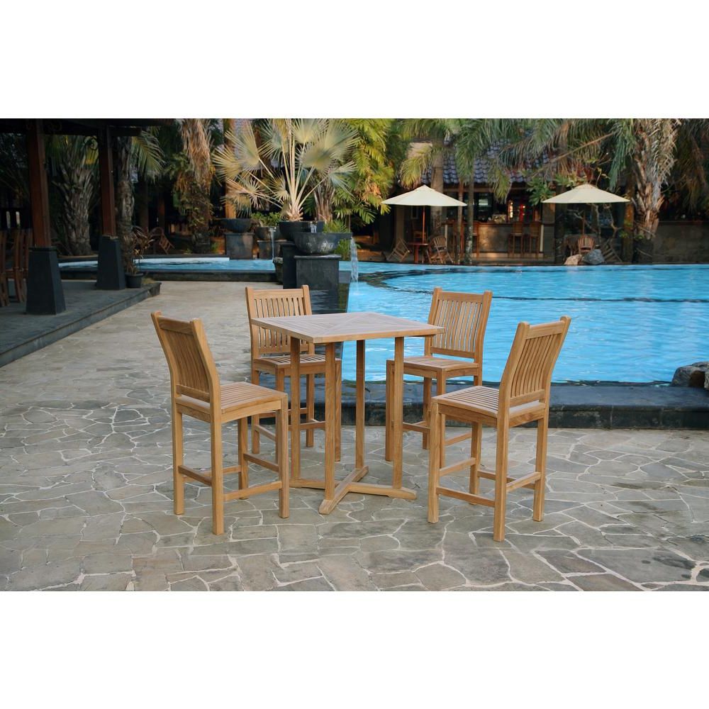 5 Piece 5 Seat Outdoor Patio Sets In Latest Tortuga Outdoor Jakarta 5 Piece Teak Outdoor Bar Height Dining Set Tk (View 11 of 15)