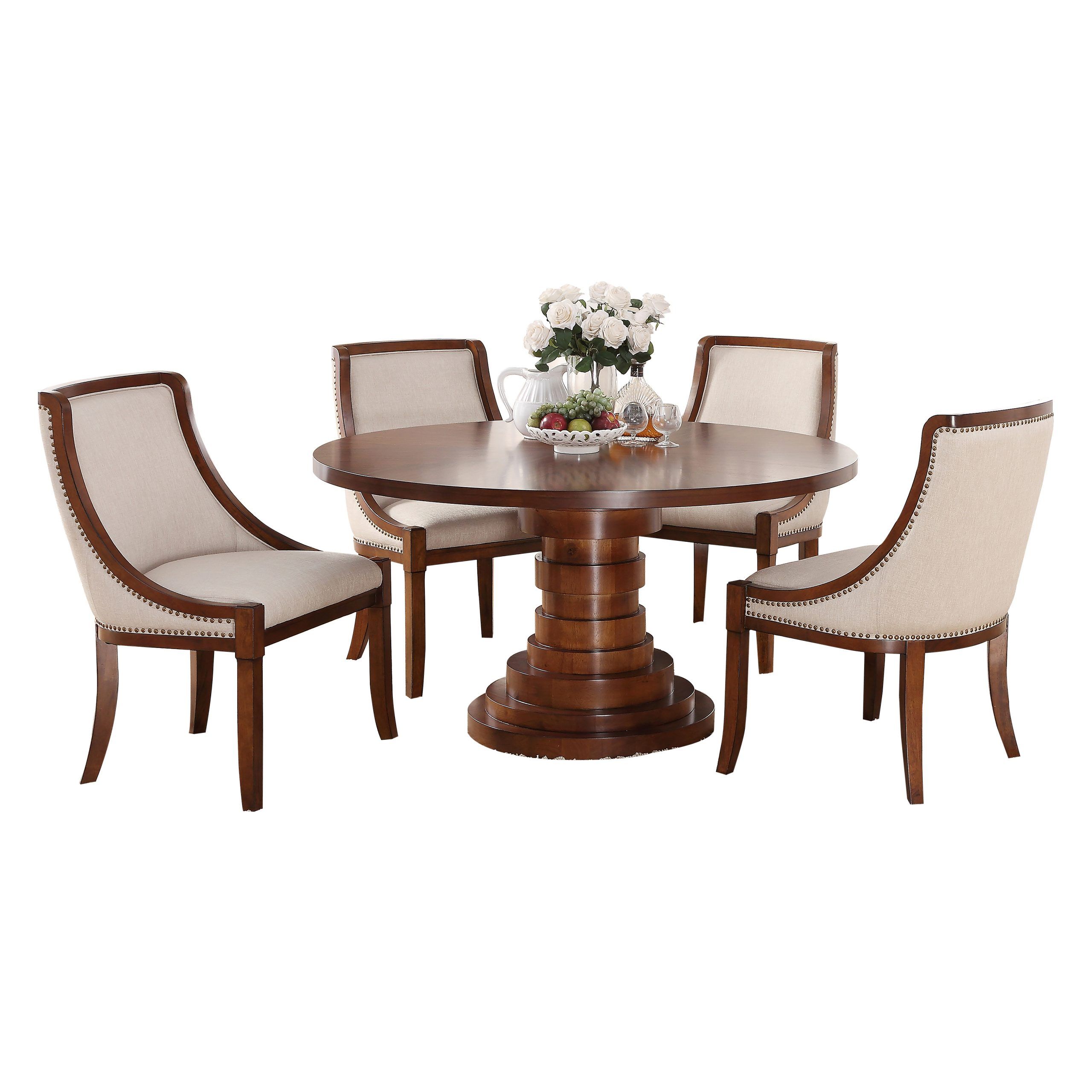 5 Piece Round Dining Sets Pertaining To Widely Used Claire Round 5 Piece Dining Set – Walmart – Walmart (View 8 of 15)