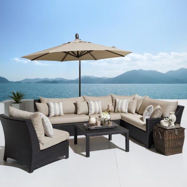 6 Piece Outdoor Sectional Sofa Patio Sets Intended For 2020 Rst Brands Deco 6 Piece All Weather Wicker Patio Sectional Set With  (View 13 of 15)