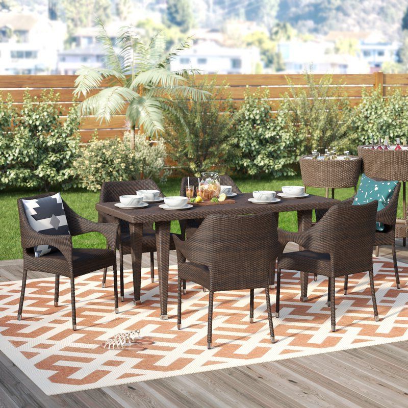 7 Piece Dining Set, Patio With Most Recent 7 Piece Small Patio Dining Sets (View 6 of 15)