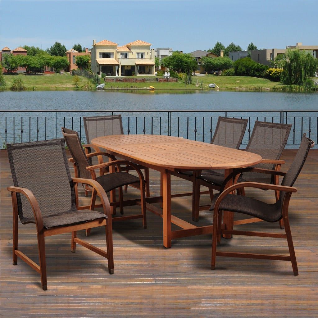 7 Piece Outdoor Oval Dining Sets For Most Recently Released Shop Amazonia Cosmopolitan Brown 7 Piece Oval Extendable Patio Dining (View 1 of 15)