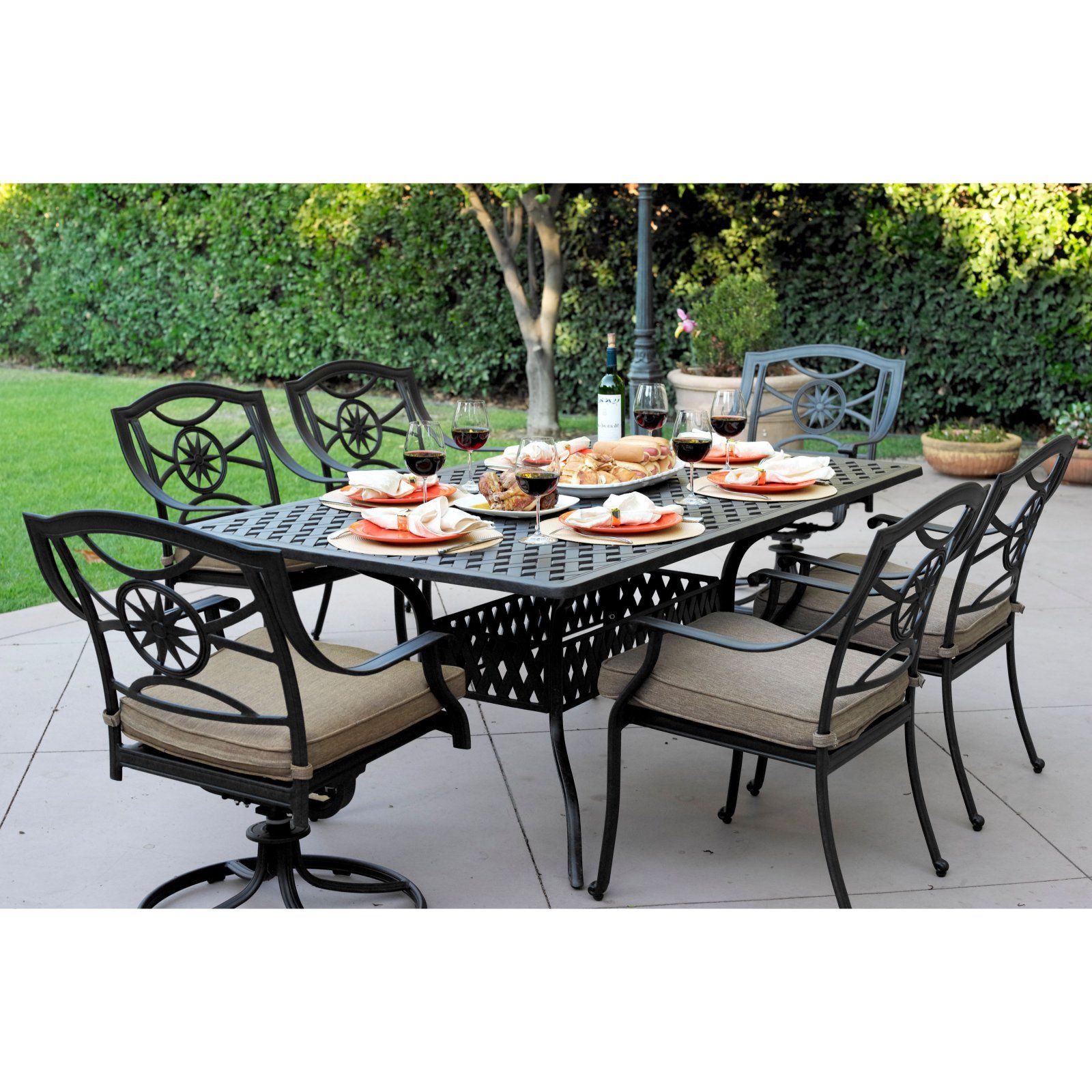 7 Piece Rectangular Patio Dining Sets With Regard To Well Known Outdoor Darlee Ten Star 7 Piece Aluminum Rectangular Patio Dining Set (View 9 of 15)