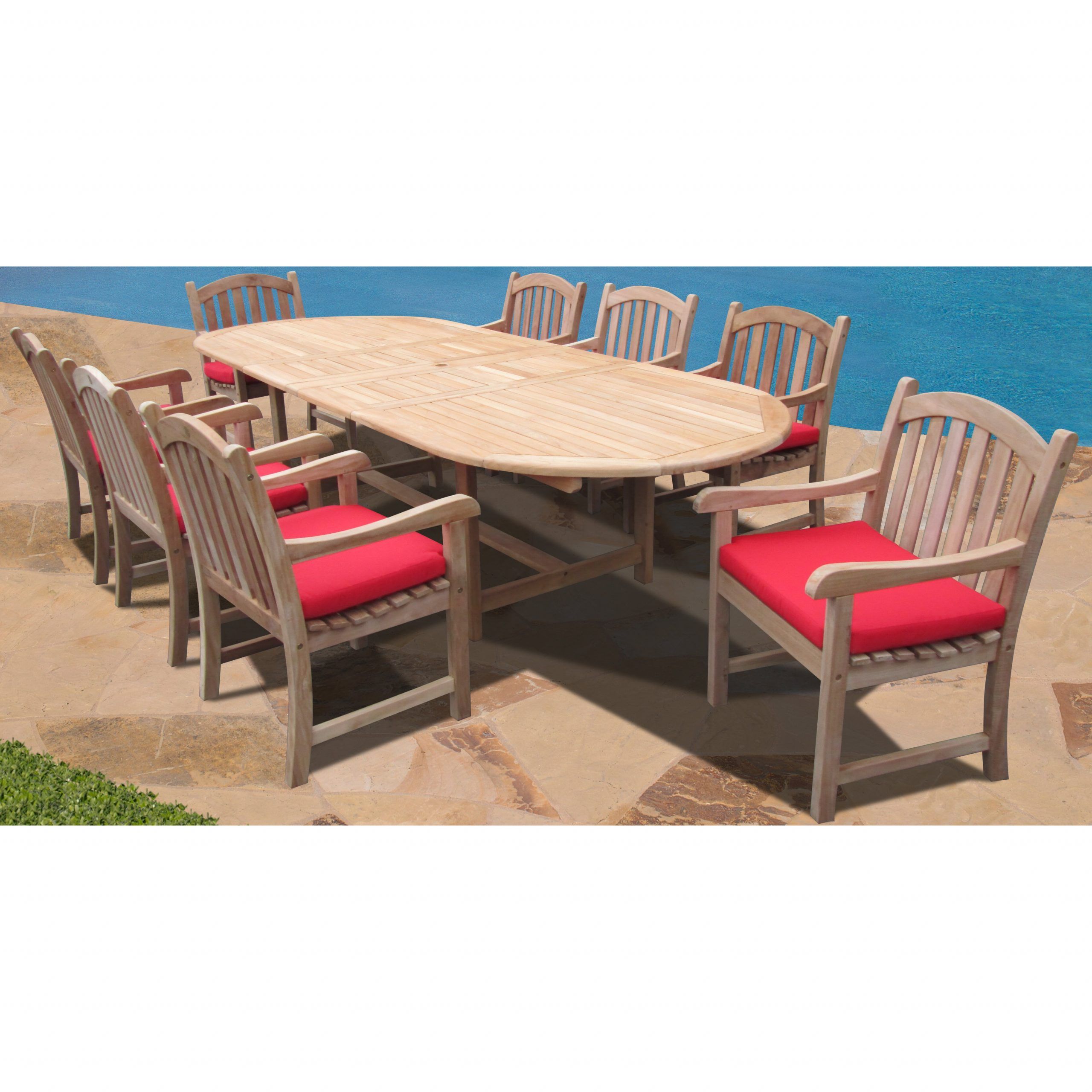 9 Piece Extendable Patio Dining Sets Intended For Famous Forever Patio Verano 9 Piece Dining Set With Cushions & Reviews (View 14 of 15)