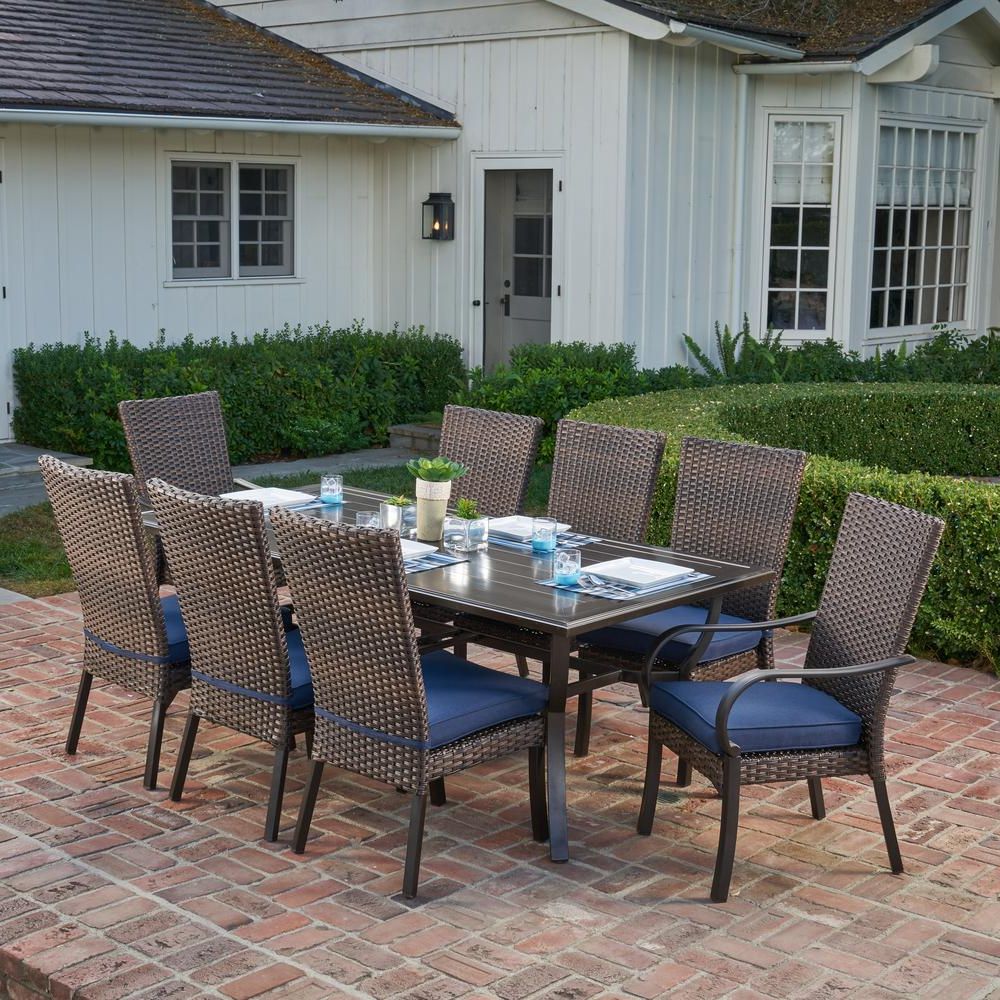 9 Piece Extendable Patio Dining Sets Regarding Most Current Royal Garden Anacortes 9 Piece Aluminum And Steel Outdoor Dining Set (View 9 of 15)