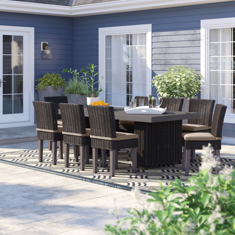 9 Piece Patio Dining Sets Inside Most Popular Sol 72 Outdoor Fairfield 9 Piece Outdoor Patio Dining Set With Cushions (View 13 of 15)