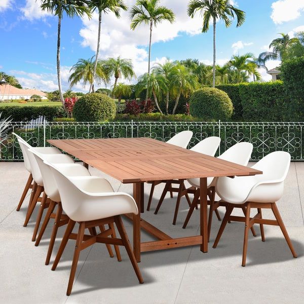 9 Piece Rectangular Patio Dining Sets Regarding 2019 Amazonia Deluxe Hawaii White Wood/resin 9 Piece Rectangular Patio (View 6 of 15)