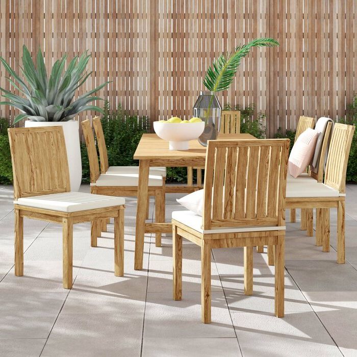 9 Piece Teak Outdoor Dining Sets With Regard To Most Current Foundstone Anthony Outdoor Patio 9 Piece Teak Dining Set With Cushions (View 15 of 15)