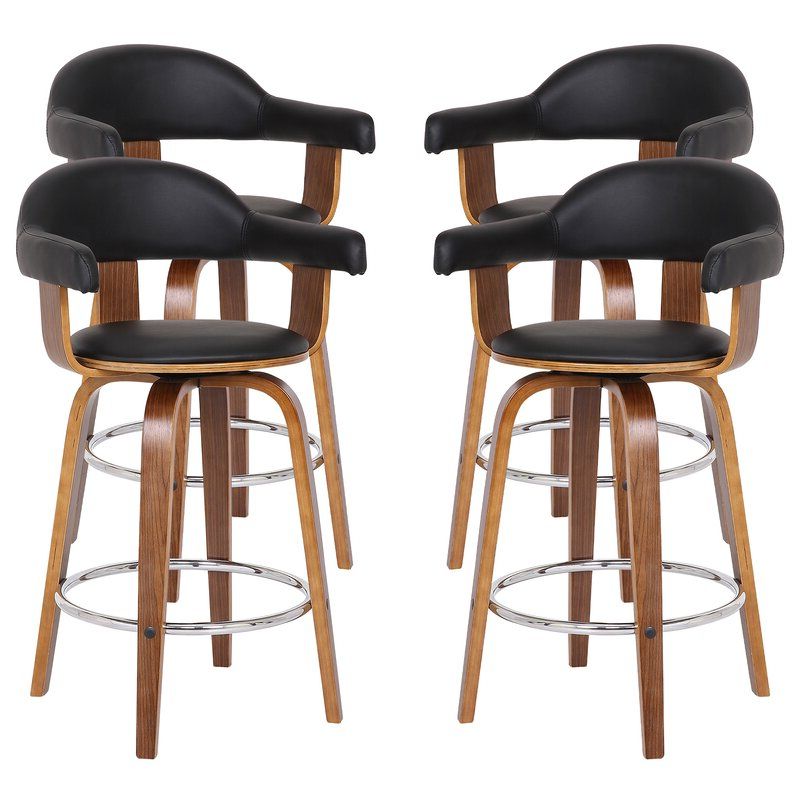 Bar Tables With 4 Counter Stools In Best And Newest Wrought Studio Saville Counter Height 43610" Swivel Bar Stool – Set Of (View 14 of 15)