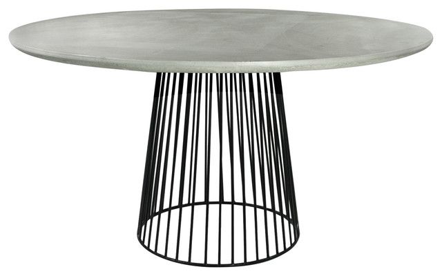 Beige Mosaic Round Outdoor Accent Tables Throughout Most Popular Round Concrete Table – Industrial – Garden Dining & Patio Tables – (View 6 of 15)