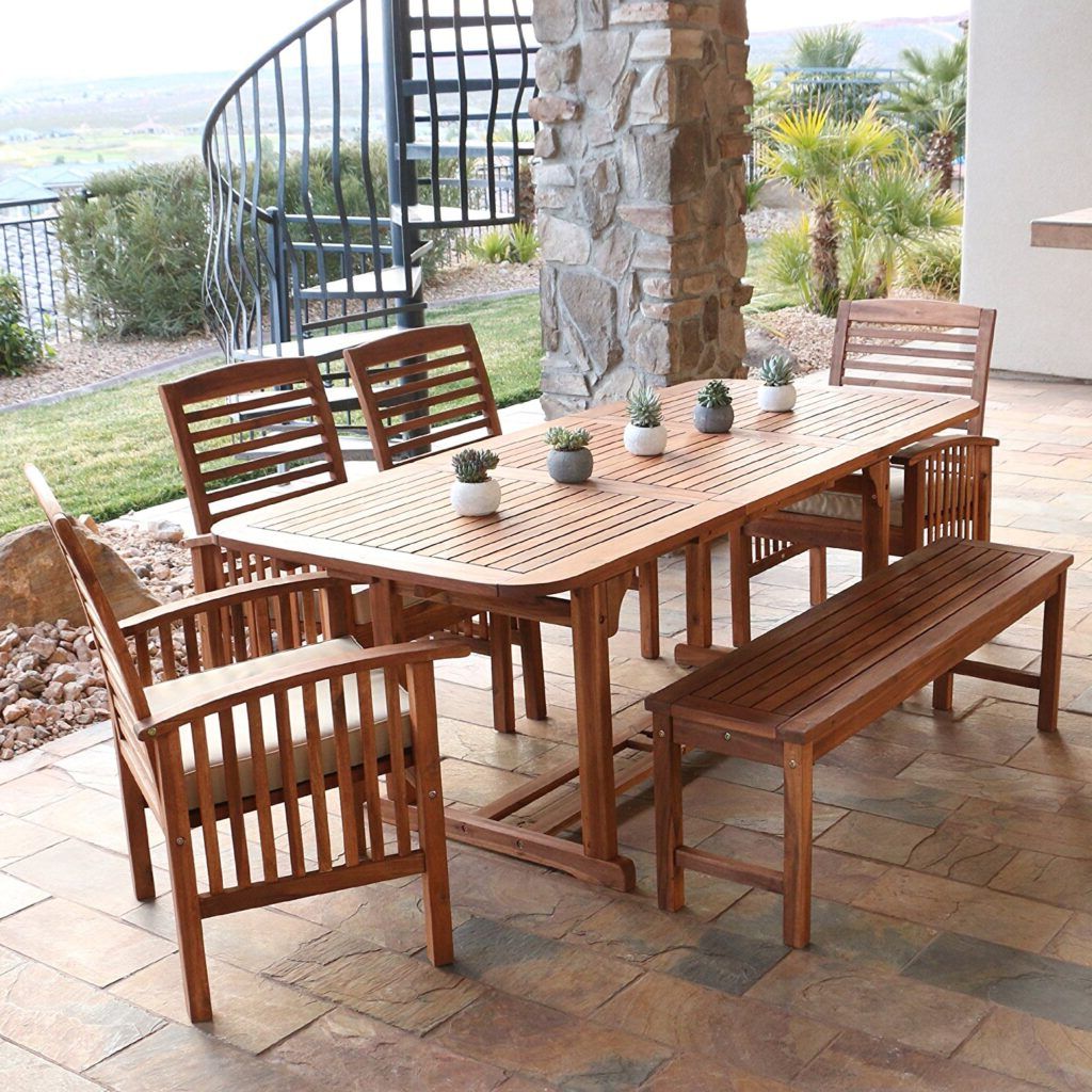 Best Acacia Wood Outdoor Furniture – 2019 Buying Guide – Teak Patio Pertaining To Most Up To Date Brown Acacia 6 Piece Patio Dining Sets (View 13 of 15)