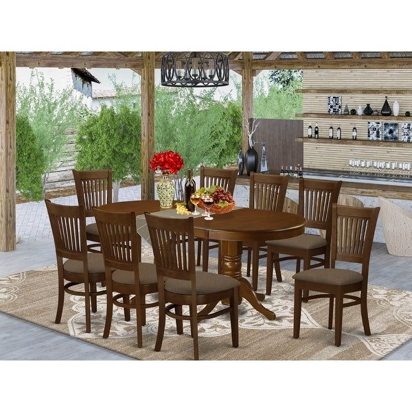 Best And Newest 9 Piece Oval Dining Sets Within 9 Piece Dining Room Set – Oval Table With A Leaf And 8 Dining Chairs (View 4 of 15)
