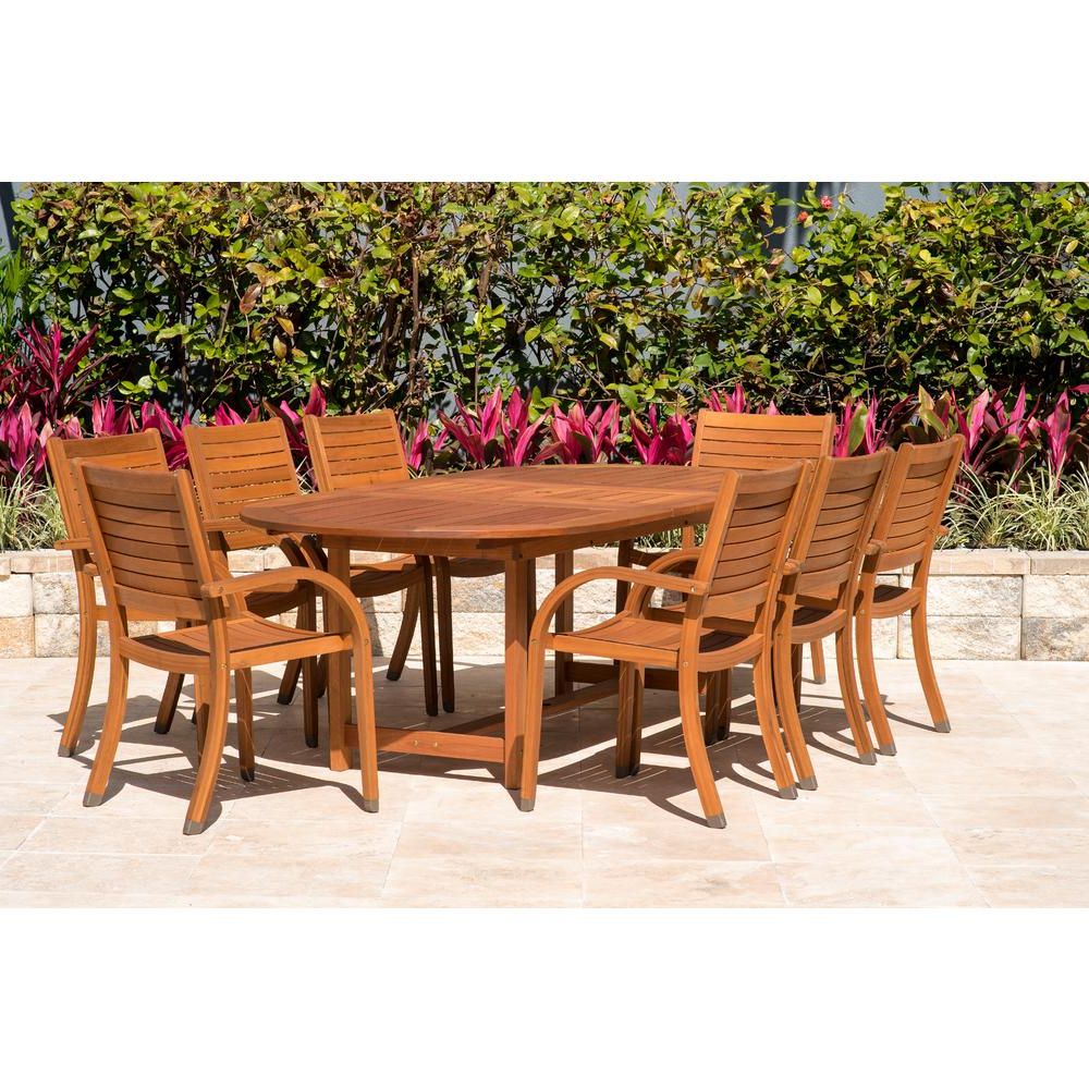 Best And Newest Amazonia Arizona Oval 9 Piece Eucalyptus Patio Dining Set Sc 359 8cata For 9 Piece Oval Dining Sets (View 3 of 15)