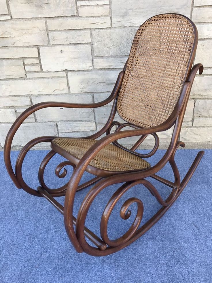 Best And Newest Dark Natural Rocking Chairs For Vintage Thonet Rocker Bentwood & Cane Rocking Chair In Dark Wood Tone (View 12 of 15)