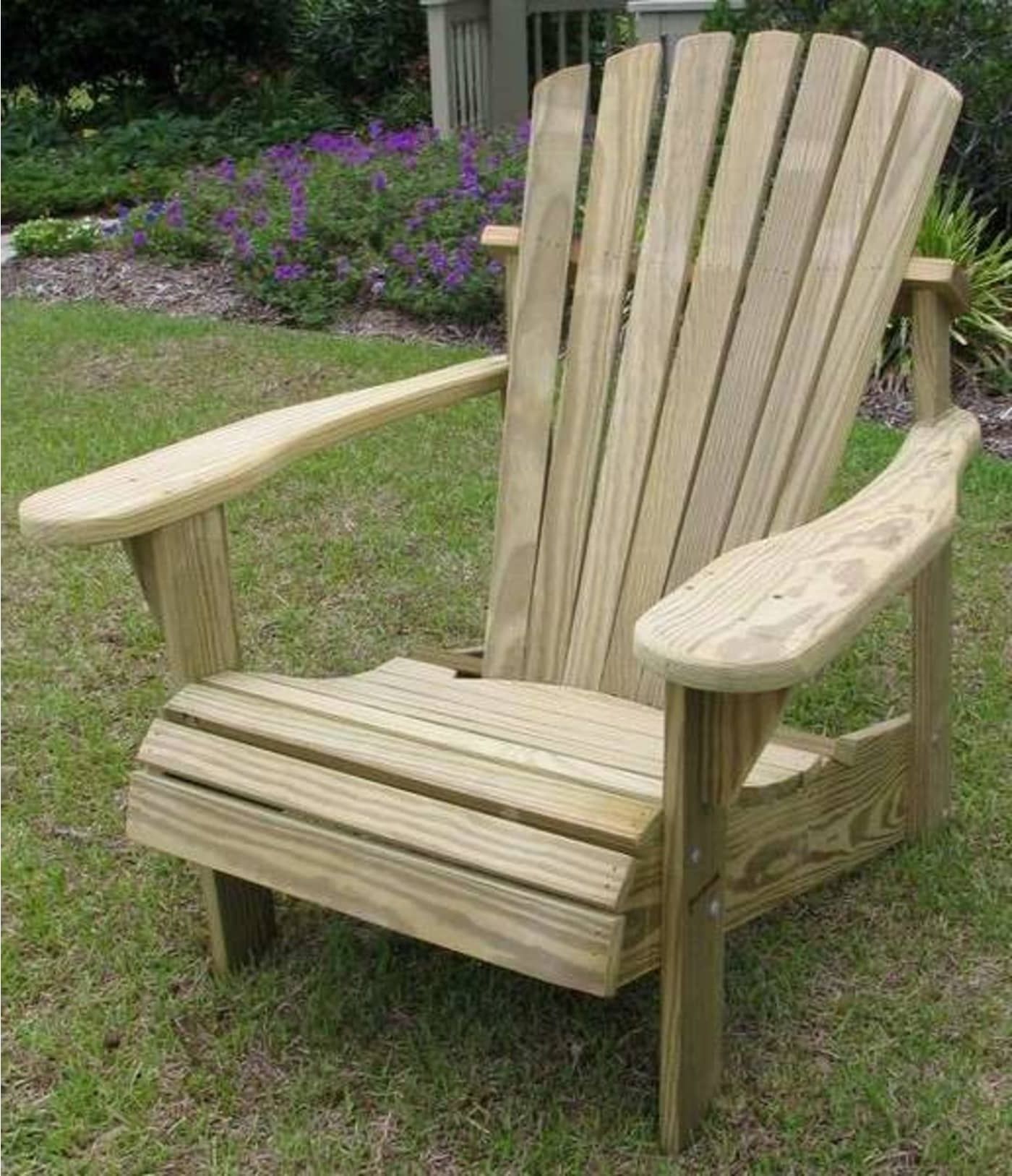 Best And Newest Weathercraft Pressure Treated Natural/unfinished Adirondack Chair Intended For Natural Wood Outdoor Chairs (View 9 of 15)