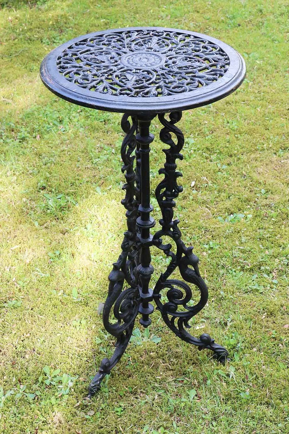 Black Iron Outdoor Accent Tables Inside Most Up To Date Garden Table 10kg Cast Iron 72cm Side Table Iron Antique Style Black (View 10 of 15)