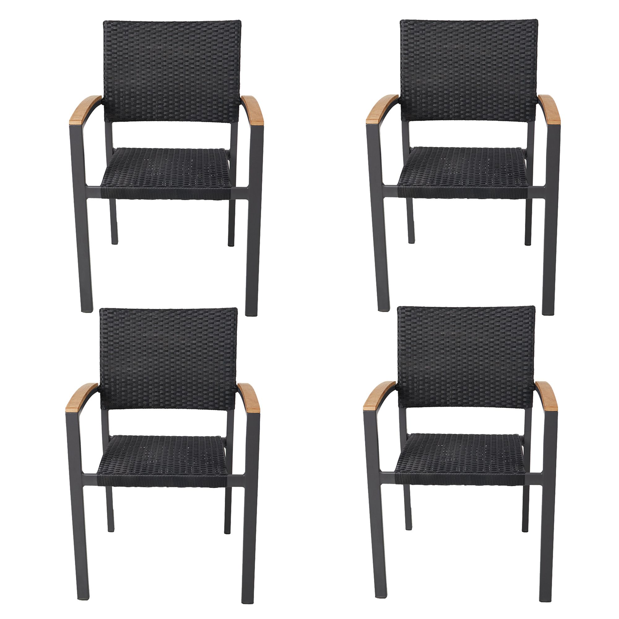Black Outdoor Dining Chairs Throughout Most Recent Karmas Product 4 Pack Arm Dining Chair Kitchen Patio Garden Wicker (View 4 of 15)