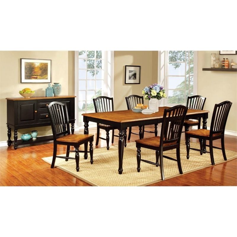 Bowery Hill Wood 7 Piece Extendable Dining Set In Black – Bh 4752 1444822 For Well Known 7 Piece Extendable Dining Sets (View 13 of 15)
