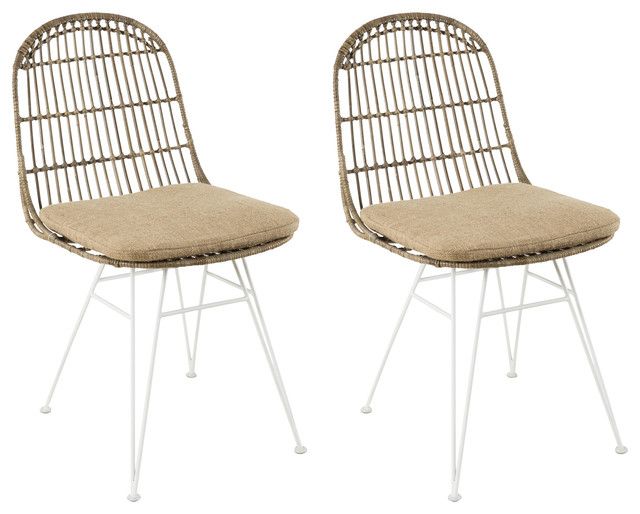 Brisbane Kubu Rattan Dining Chairs, Set Of 2 – Tropical – Dining Chairs With Regard To Recent Natural Woven Coastal Modern Outdoor Chairs Sets (View 12 of 15)