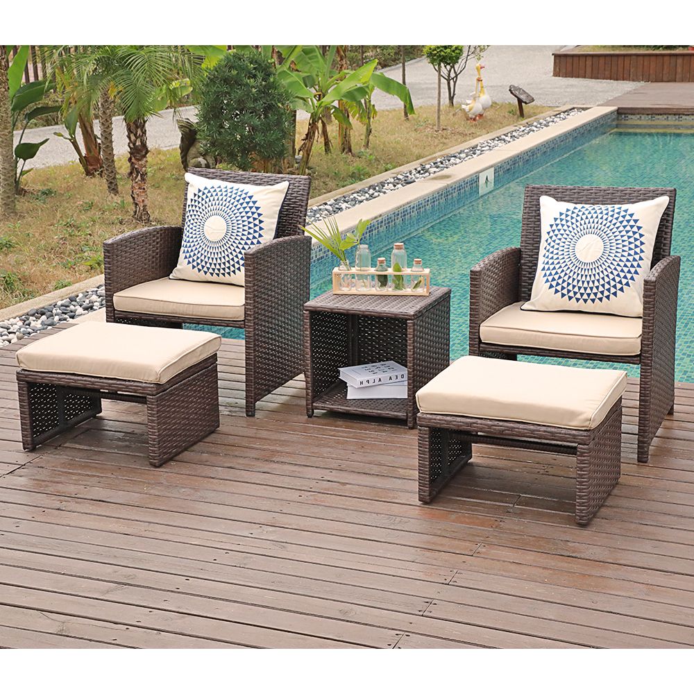 Brown Patio Conversation Sets With Cushions Pertaining To Newest Oc Orange Casual Patio Conversation Set Balcony Furniture Set With (View 1 of 15)