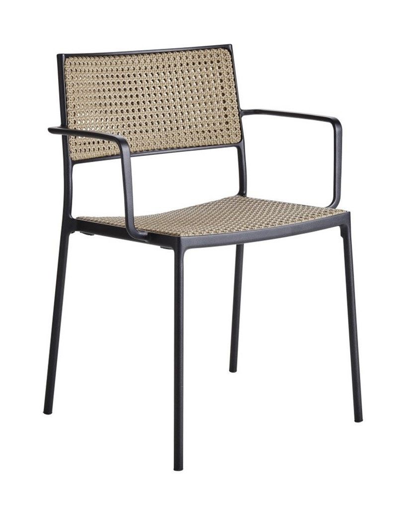 Cane Line Less Armchair (priced Each, Sold In Sets Of 2) Regarding Most Recently Released Black Weave Outdoor Modern Dining Chairs Sets (View 8 of 15)