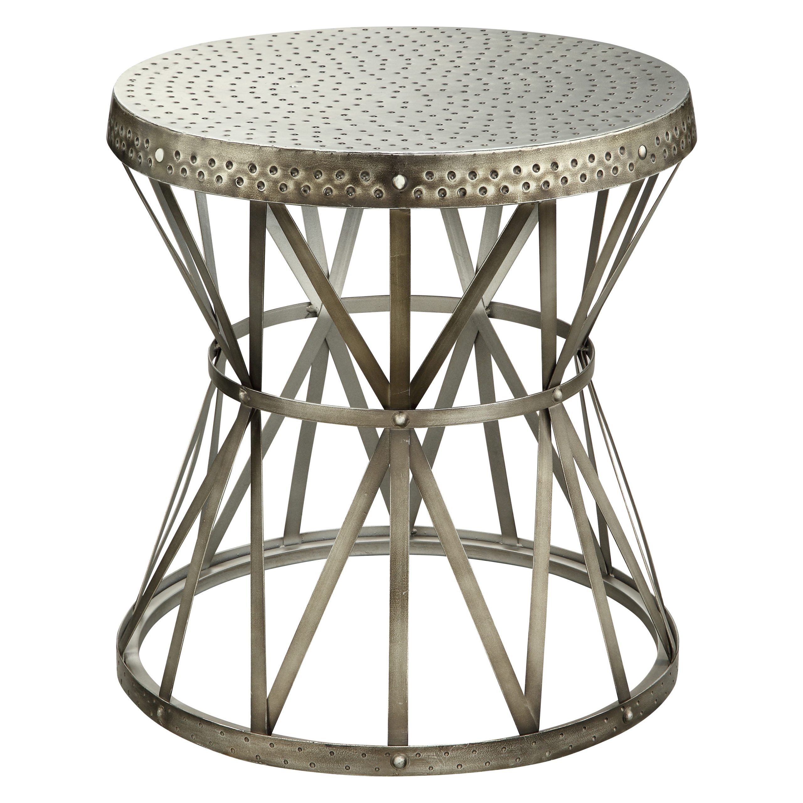 Coast To Coast 43329 Round Metal End Table – End Tables At Hayneedle With Regard To 2020 Wood And Steel Outdoor Side Tables (View 6 of 15)