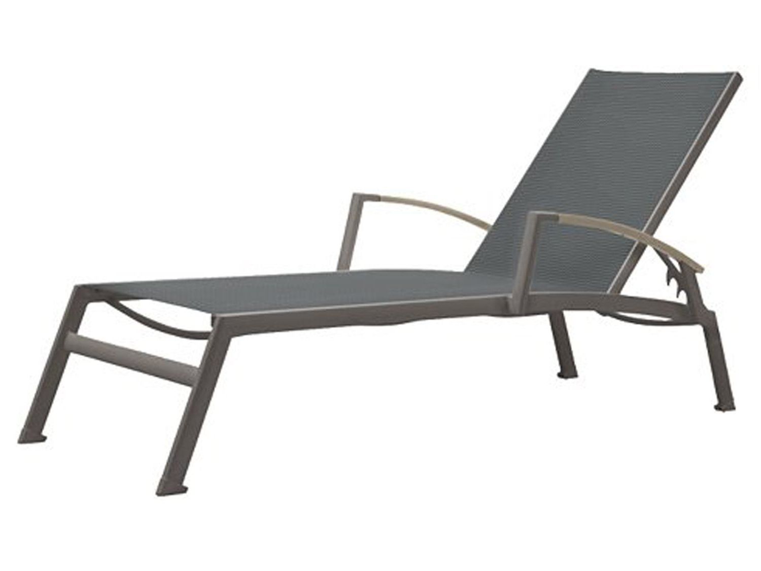 Current Aluminum Frame Adjustable Chaise With Arms And Sling Fabric With Steel Arm Outdoor Aluminum Chaise Sets (View 6 of 15)