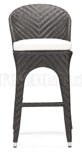 Current Black Weave Outdoor Modern Dining Chairs Sets Pertaining To Black Weave Modern 3pc Outdoor Bar Set W/glass Top & White Seats (View 13 of 15)