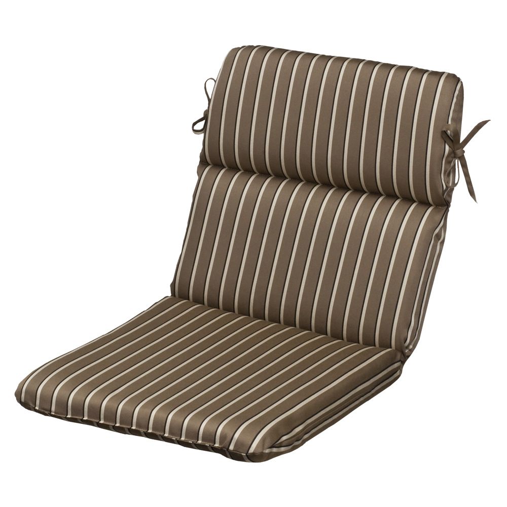 Current Brown/beige Striped Sunbrella Outdoor Cushion Collection – Townhouse Linens Throughout Dark Brown Patio Chairs With Cushions (View 5 of 15)