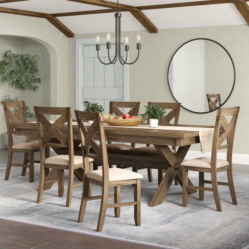 Current Extendable 7 Piece Patio Dining Sets In Gracie Oaks Poe 7 Piece Extendable Dining Set & Reviews (View 10 of 15)