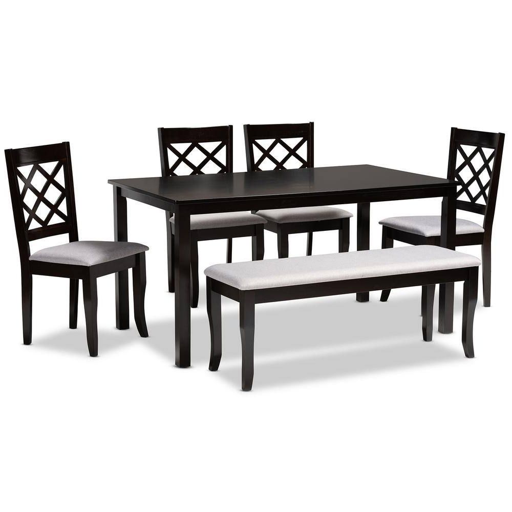 Dark Brown 6 Piece Patio Dining Sets Inside Most Recently Released Baxton Studio Andor 6 Piece Grey And Dark Brown Dining Set  (View 1 of 15)