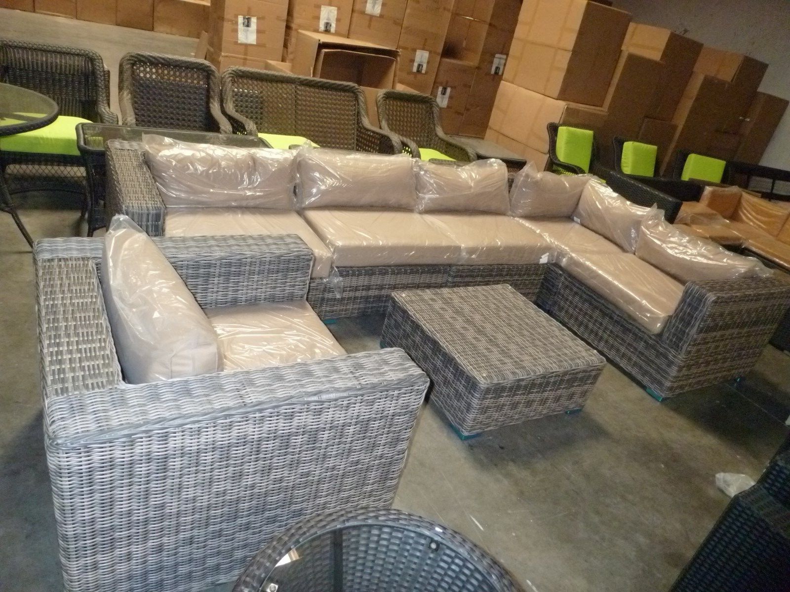 Distressed Wicker Patio Dining Set Pertaining To Trendy Distressed Outdoor Wicker Sectional Sofa Chair Coffee Table Patio (View 5 of 15)