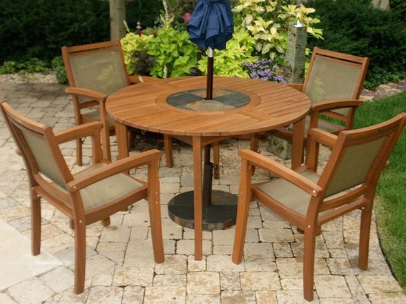 Eucalyptus Round Dining Sets In Most Current 5pc (View 12 of 15)
