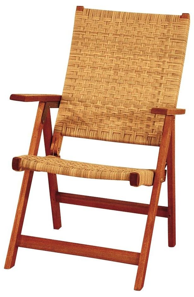 Eucalyptus Woven Seat Outdoor Folding Chair – #m (View 2 of 15)