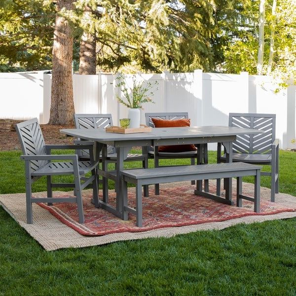 Extendable 7 Piece Patio Dining Sets For Most Up To Date Shop Havenside Home Hydaburg 7 Piece Outdoor Extension Dining Set – On (View 6 of 15)