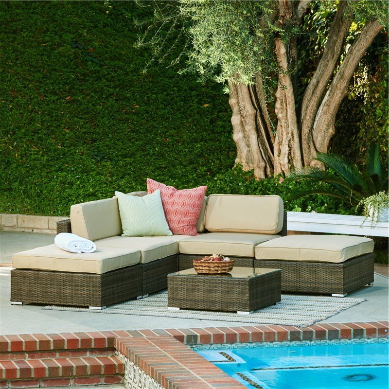 Famous Barton 6 Piece All Weather Dark Brown Wicker Patio Sectional Sofa Set Throughout 6 Piece Outdoor Sectional Sofa Patio Sets (View 3 of 15)