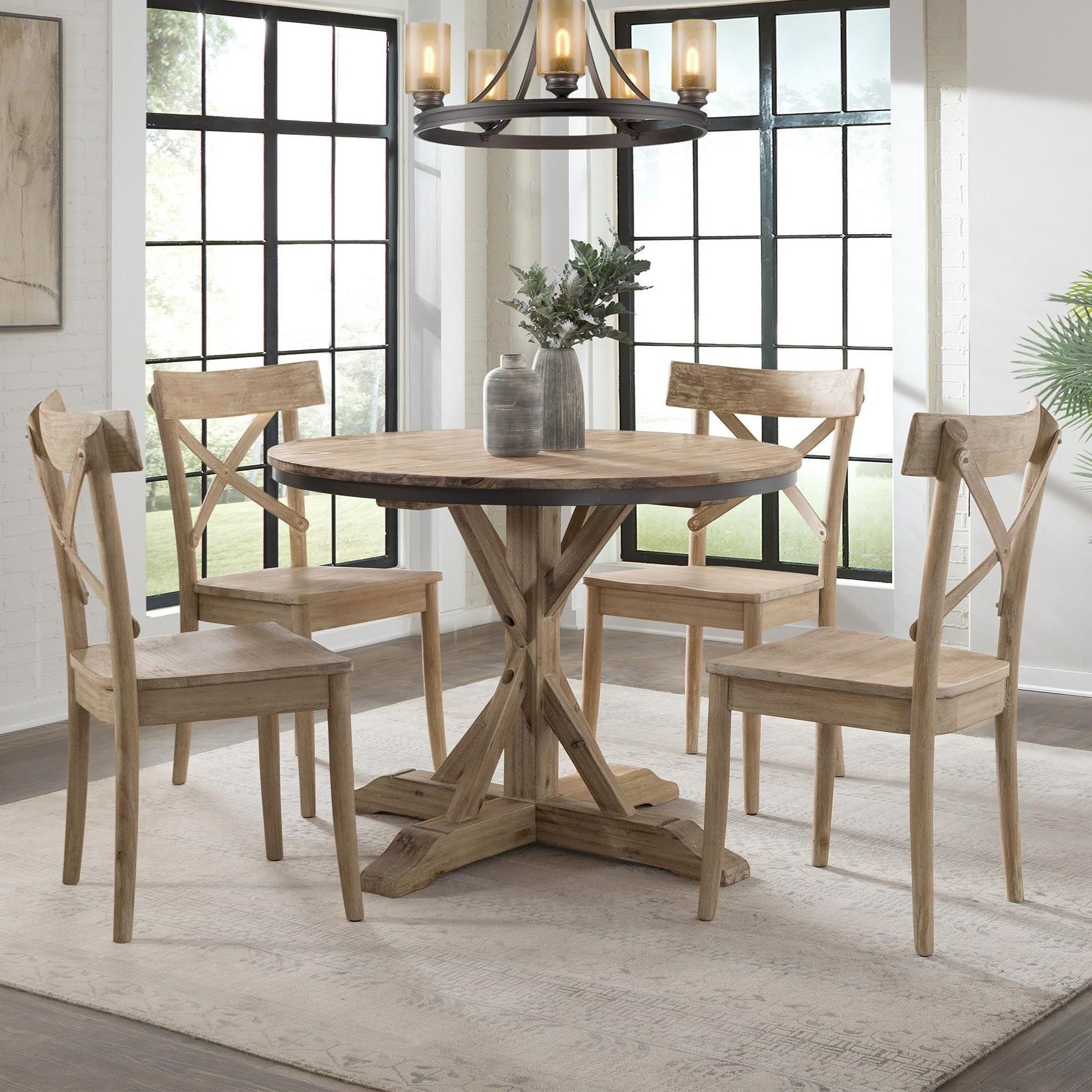 Famous Elements International Callista Contemporary Round Standard Height 5 In 5 Piece Cafe Dining Sets (View 4 of 15)