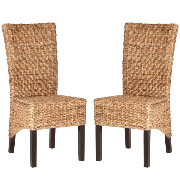 Famous Kiska 18''h Rattan Side Chair Set Of 2 Pertaining To Natural Woven Coastal Modern Outdoor Chairs Sets (View 5 of 15)