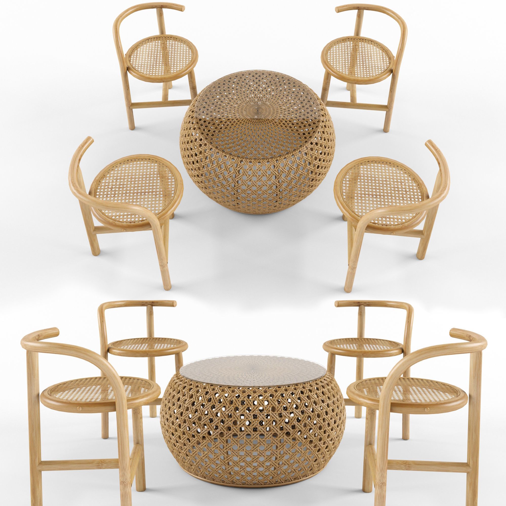 Fashionable 3d Outdoor Natural Rattan Furniture Set (View 4 of 15)