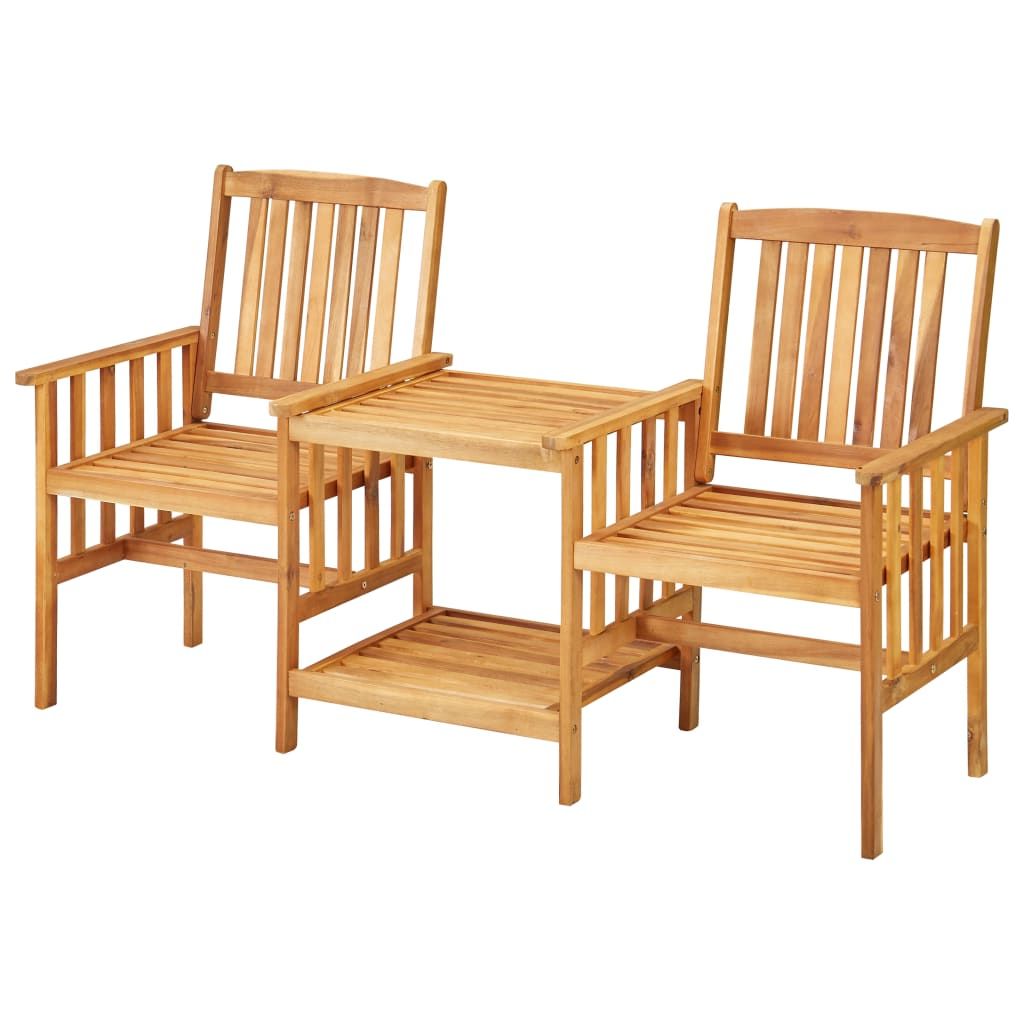 Fashionable Natural Wood Outdoor Lounger Chairs Within Wooden Bistro Set,patio Lounge Chair ， Garden Bench With Tea Table (View 15 of 15)