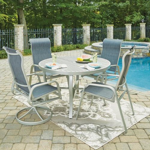 Fashionable Red 5 Piece Outdoor Dining Sets Inside Red Barrel Studio® Dinan Outdoor 5 Piece Dining Set (View 4 of 15)