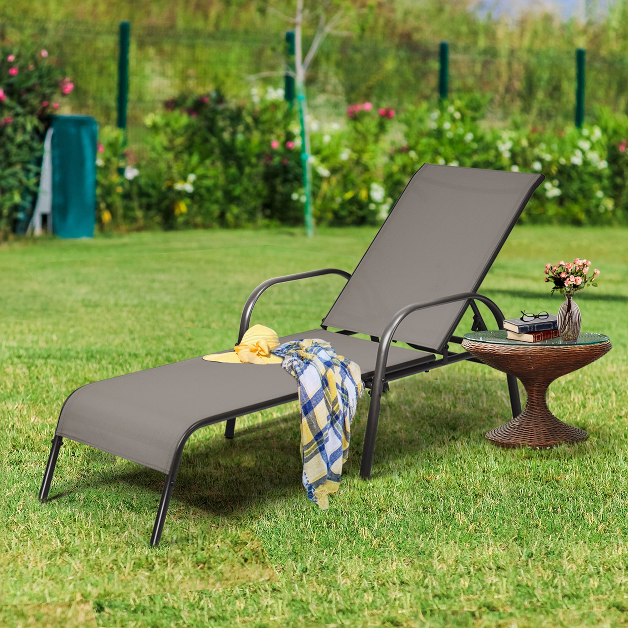 Favorite Adjustable Outdoor Lounger Chairs Throughout Gymax Adjustable Chaise Lounge Chair Recliner Patio Yard Outdoor W (View 1 of 15)