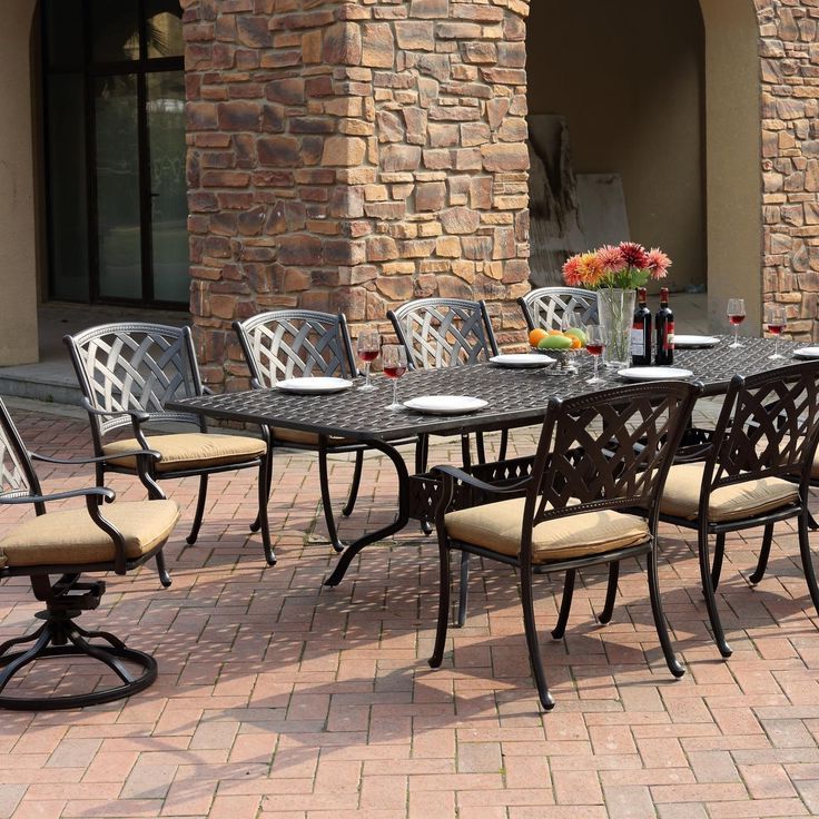Favorite Darlee Ocean View 11 Piece Cast Aluminum Patio Dining Set W/ 72 X 42 Pertaining To 11 Piece Extendable Patio Dining Sets (View 7 of 15)