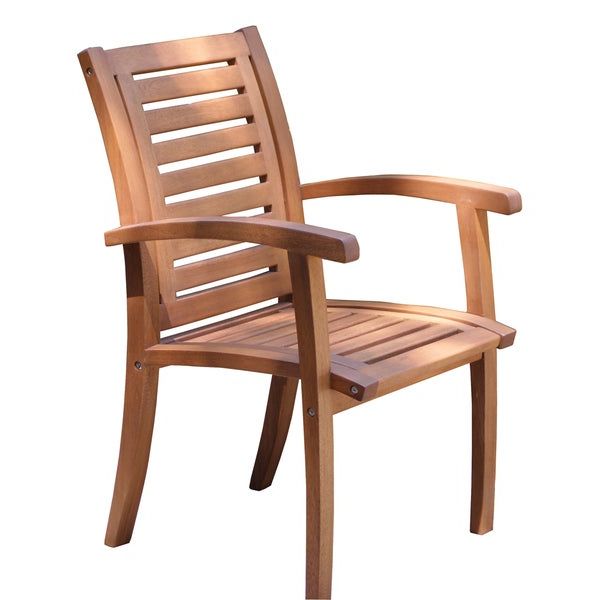 Favorite Eucalyptus Stackable Patio Chairs Regarding Eucalyptus Luxe Arm Chair – Free Shipping Today – Overstock –  (View 14 of 15)