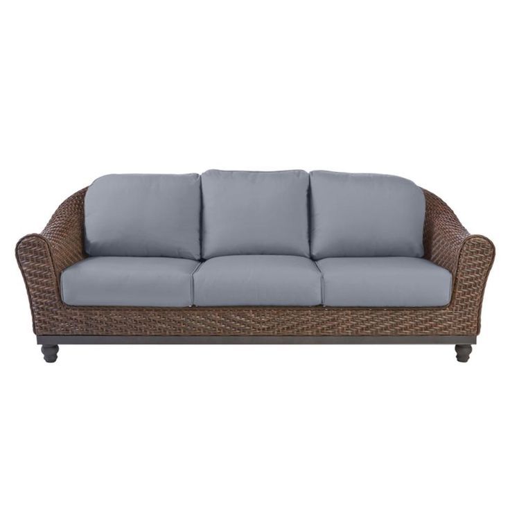Favorite Home Decorators Collection Camden Dark Brown Wicker Outdoor Patio Sofa In Dark Brown Patio Chairs With Cushions (View 11 of 15)